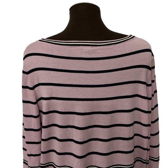 Talbots Woman’s Petites Lavender 100% Merino Wool Stripes Sweater Size 3XP - Picture 7 of 10